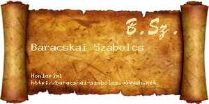 Baracskai Szabolcs névjegykártya