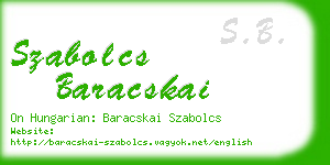 szabolcs baracskai business card